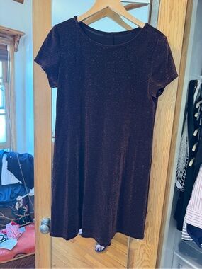 Y2K Sparkly brown Shift Dress